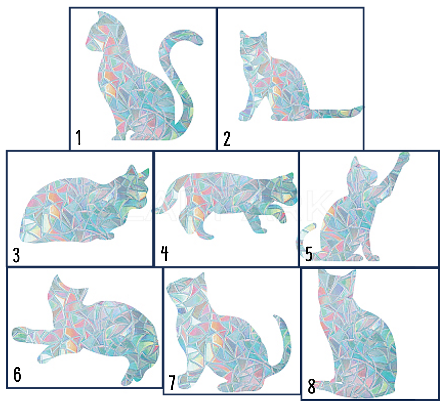 Crystal Cat Suncatcher Window Clings