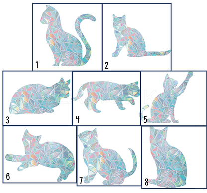 Crystal Cat Suncatcher Window Clings