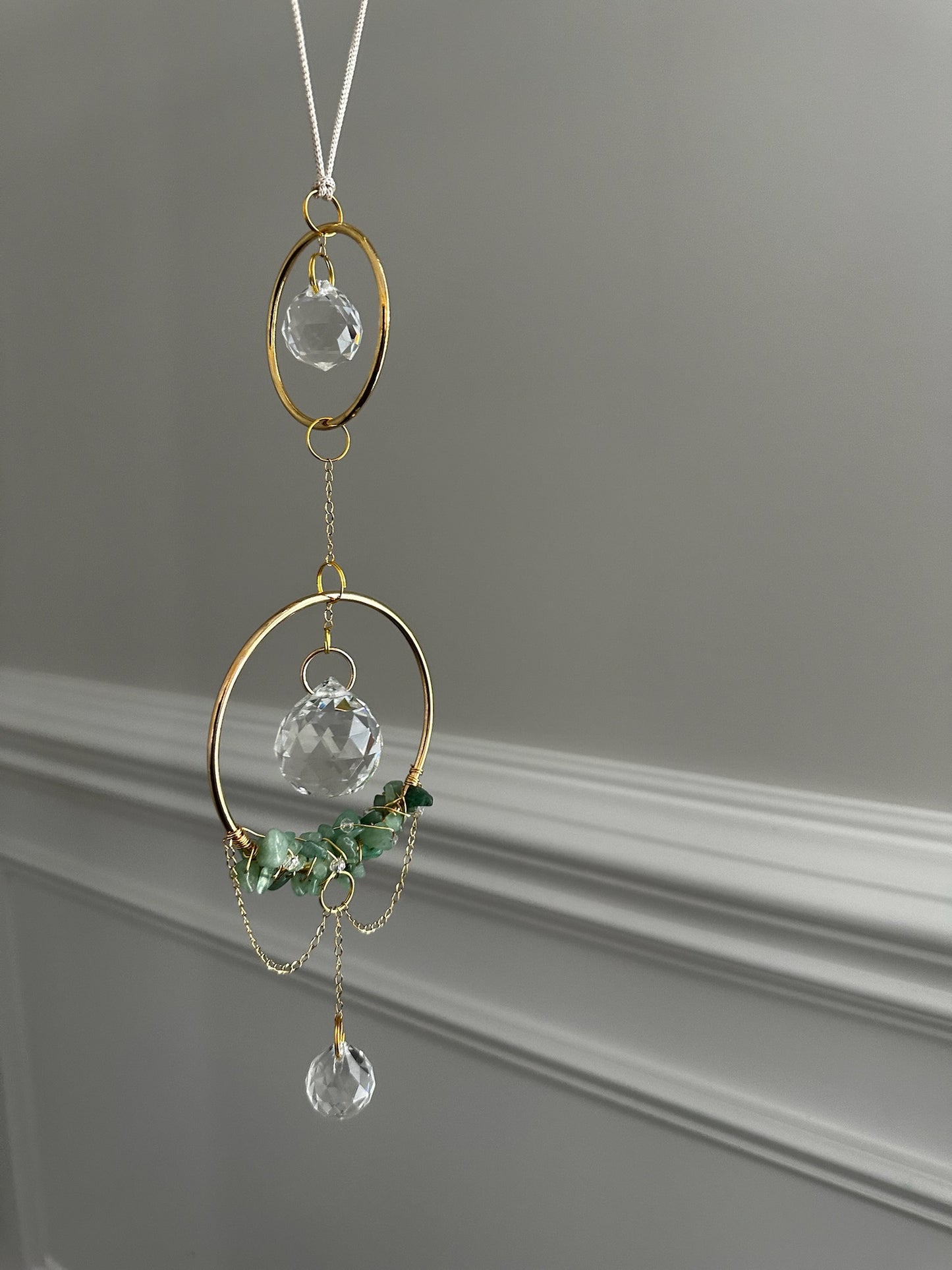 Crystal Charm and Ring of Saturn Suncatcher