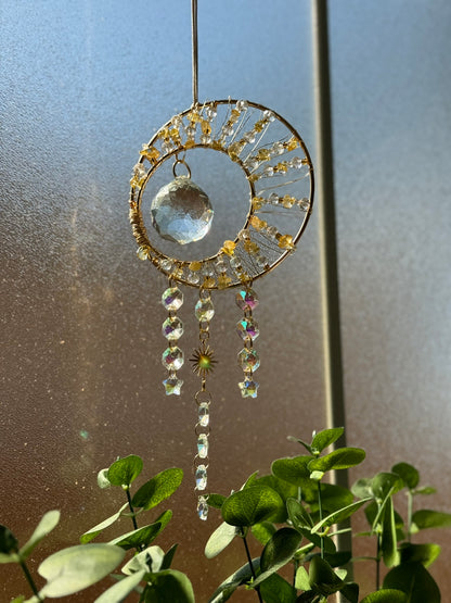 Waning Crescent Shooting Star Suncatcher