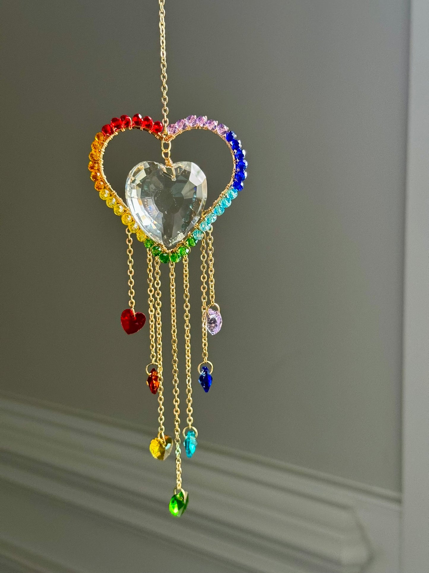 Rainbow Heart Radiance Suncatcher