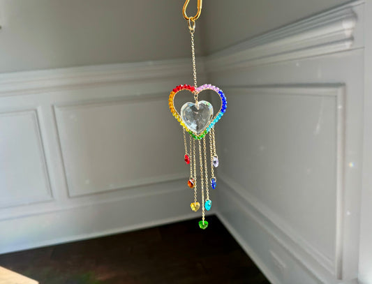 Rainbow Heart Radiance Suncatcher