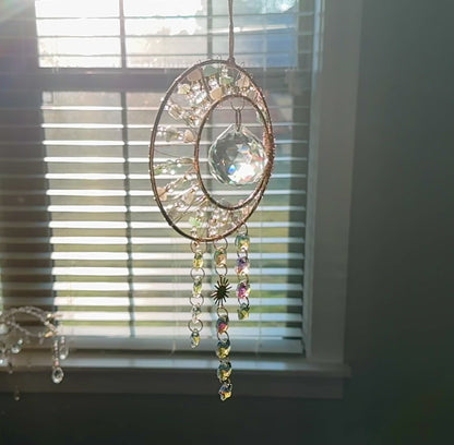 Waning Crescent Shooting Star Suncatcher